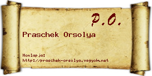 Praschek Orsolya névjegykártya
